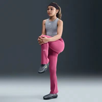 Nike Women's One Girls' Dri-fit Flared Leggings In Pink