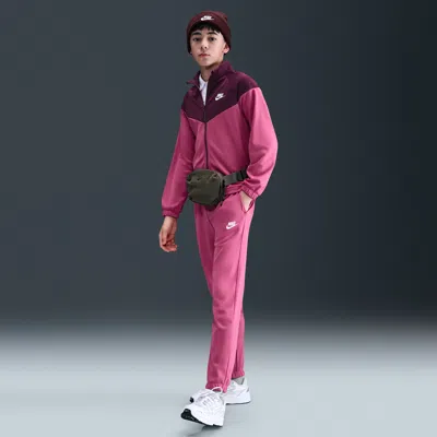 Nike Sportswear Big Kids' Dri-fit Tracksuit In Burgundy