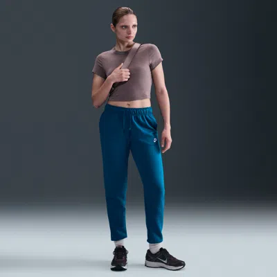Nike Women's  Sportswear Club Fleece Mid-rise Jogger Pants In Blue