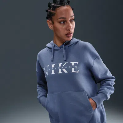 Nike Women's  Sportswear Phoenix Fleece Oversized Pullover Hoodie In Blue