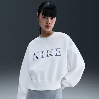 Nike Women's  Sportswear Phoenix Fleece Oversized Crew-neck Sweatshirt In White