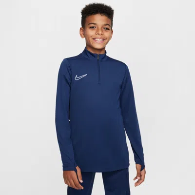 Nike Academy Big Kids' Dri-fit Long-sleeve 1/4-zip Soccer Drill Top In Blue