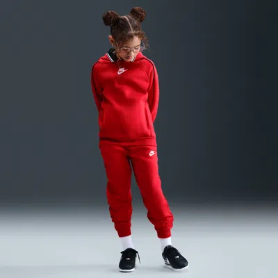 Nike Sportswear Club Fleece Big Kids' Hooded Tracksuit In Red