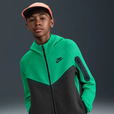 Nike Sportswear Tech Fleece Big Kids' Full-zip Hoodie In Green