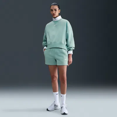 Nike Women's  Sportswear Phoenix Fleece Mid-rise 4" Shorts In Green