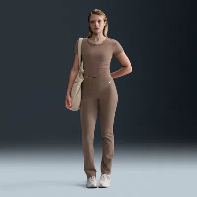 Nike Women's  Sportswear Classic High-waisted Bootcut Pants In Brown
