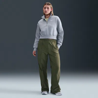 Nike Women's  Sportswear Everything Wovens Mid-rise Open-hem Pants In Gray