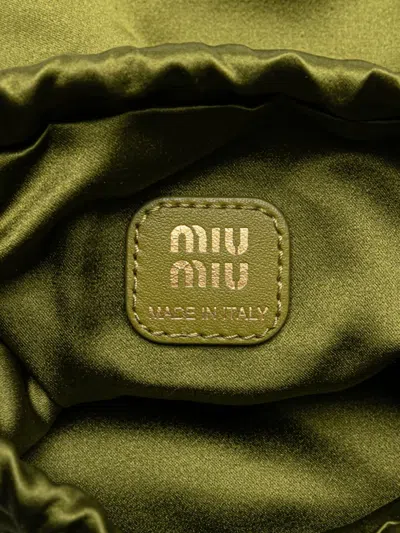 Pre-owned Miu Miu 2010-2025 Satin Duchesse Drawstring Pouch