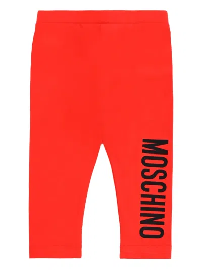 Moschino Logo-print Leggings In Red