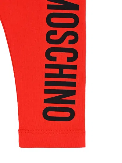 Moschino Logo-print Leggings In Red
