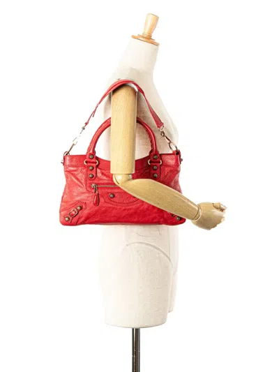 Pre-owned Balenciaga 2005-2025 Lambskin Motocross Classic First Giant 12 Satchel
