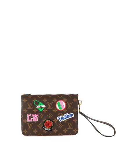 Pre-owned Louis Vuitton 2018 Monogram Patches City Pouch