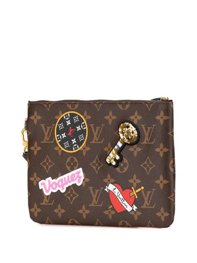 Pre-owned Louis Vuitton 2018 Monogram Patches City Pouch
