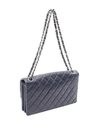 Pre-owned Chanel 2015-2016 Cc Quilted Lambskin Pushlock Single Flap Shoulder Bag
