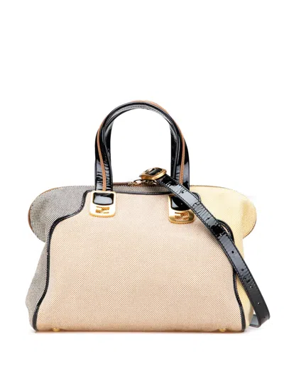 Pre-owned Fendi 2010-2025 Canvas Colorblock Chameleon Satchel
