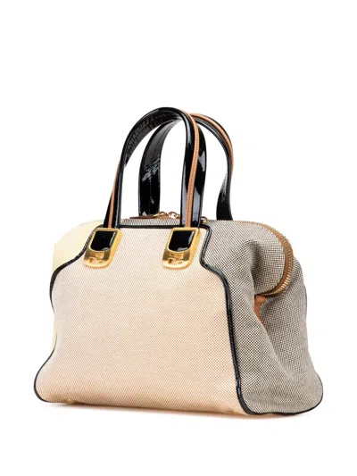 Pre-owned Fendi 2010-2025 Canvas Colorblock Chameleon Satchel
