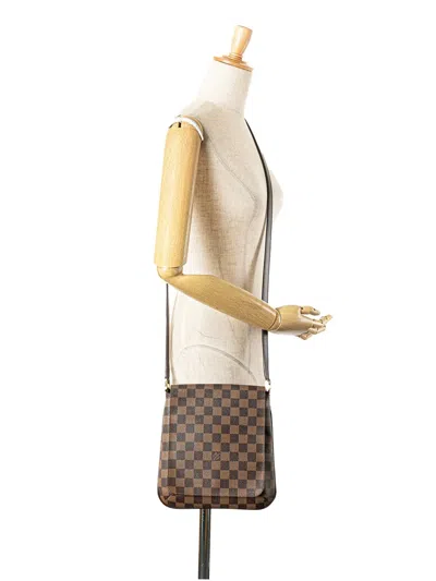 Pre-owned Louis Vuitton 2004 Damier Ebene Musette Salsa Long Strap Crossbody Bag