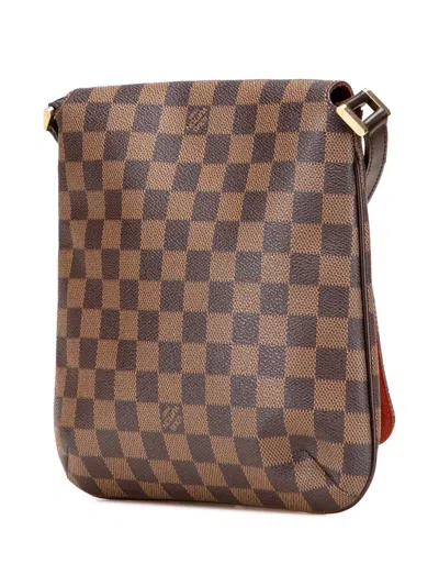 Pre-owned Louis Vuitton 2004 Damier Ebene Musette Salsa Long Strap Crossbody Bag