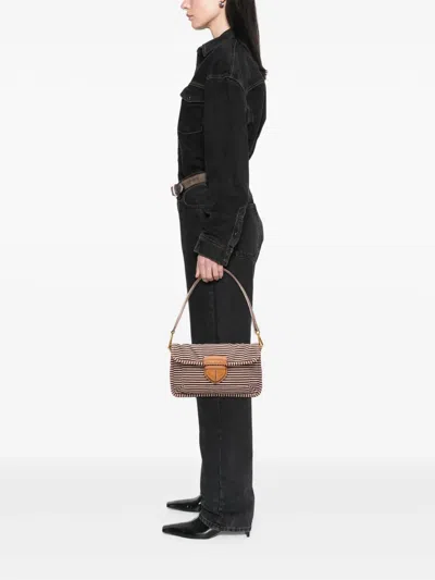 Pre-owned Prada 2000-2024 Canvas Canapa Righe Shoulder Bag