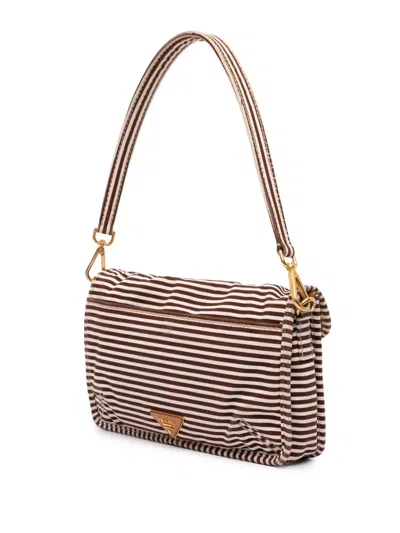 Pre-owned Prada 2000-2024 Canvas Canapa Righe Shoulder Bag