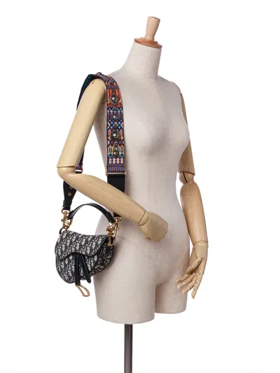 Pre-owned Dior 2018 Mini Oblique Canvas Saddle Bag Satchel