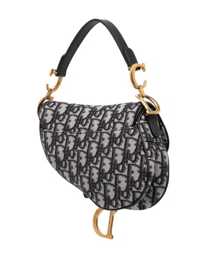 Pre-owned Dior 2018 Mini Oblique Canvas Saddle Bag Satchel