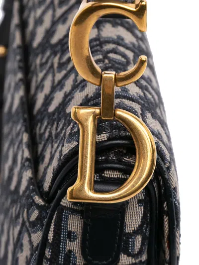 Pre-owned Dior 2018 Mini Oblique Canvas Saddle Bag Satchel