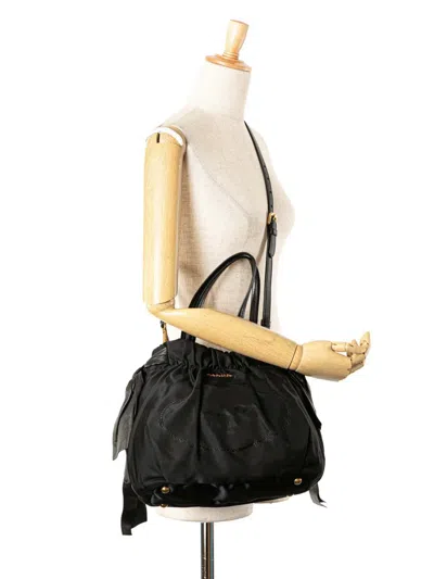 Pre-owned Prada 2010-2025 Tessuto Logo Bow Satchel