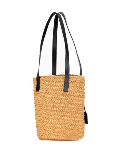 Pre-owned Saint Laurent 2020 Small Raffia Panier Tote Bag
