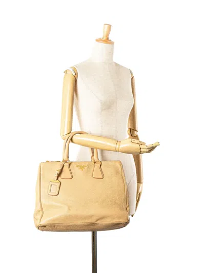 Pre-owned Prada 2000-2025 Large Vitello Daino Double Zip Tote Satchel