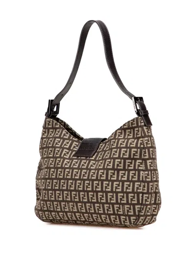 Pre-owned Fendi 2000-2010 Zucchino Canvas Shoulder Bag
