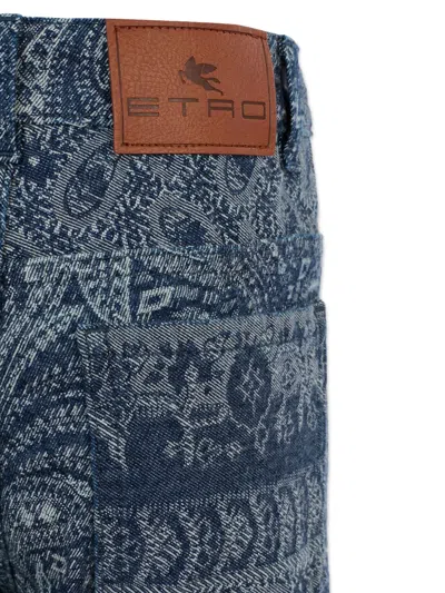Etro Paisley Flared Jeans In Gray