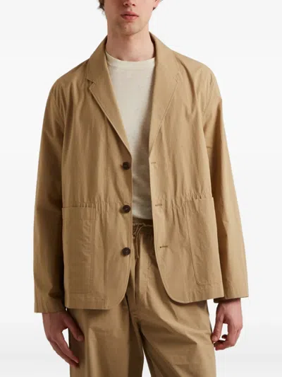 Studio Nicholson Three-button Patch-pocket Jacket In Nude