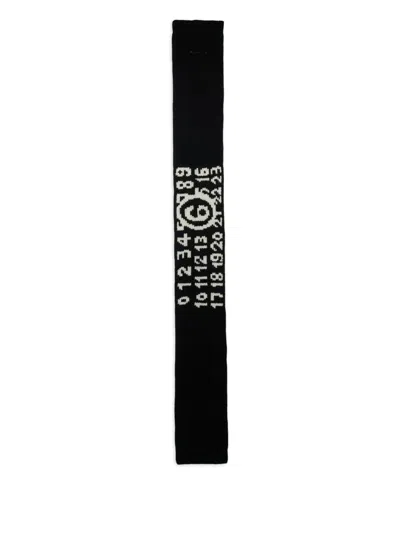 Mm6 Maison Margiela Number-motif Scarf In Black
