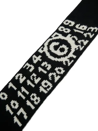 Mm6 Maison Margiela Number-motif Scarf In Black