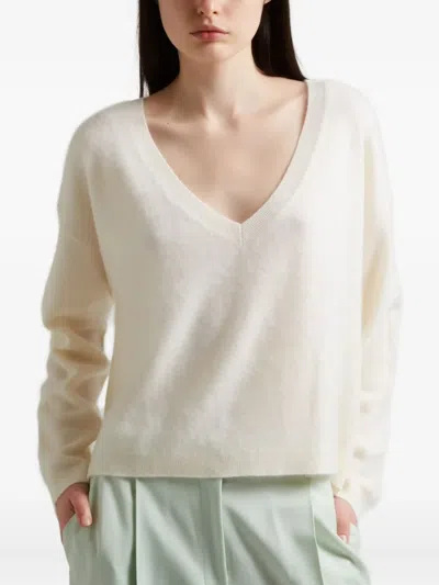 Alice And Olivia Williams V-neck Sweater In Neutral