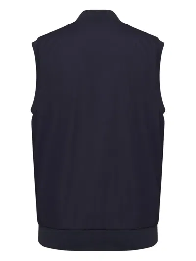 Fedeli Zip-front Raised-collar Gilet In Blue