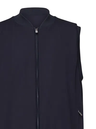 Fedeli Zip-front Raised-collar Gilet In Blue