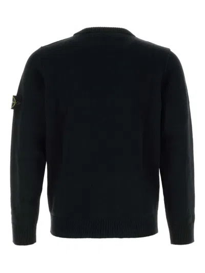 Stone Island Lightweight Wool Crew Neck Pullover In Blue