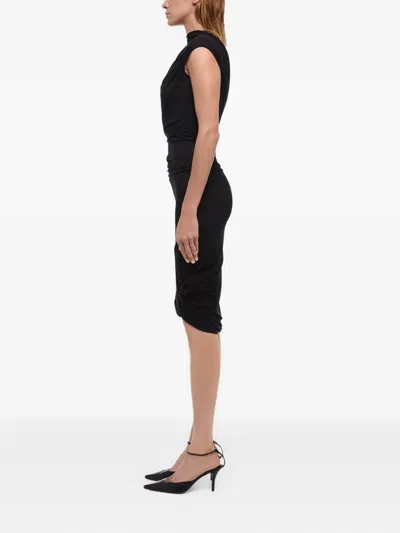 Helmut Lang Draped Cowl-neck Midi Dress