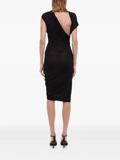 Helmut Lang Draped Cowl-neck Midi Dress