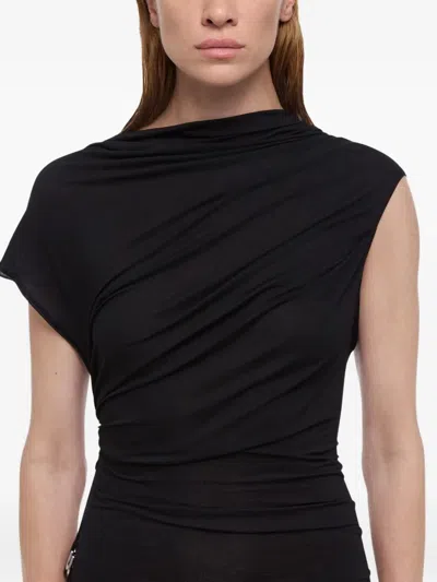 Helmut Lang Draped Cowl-neck Midi Dress