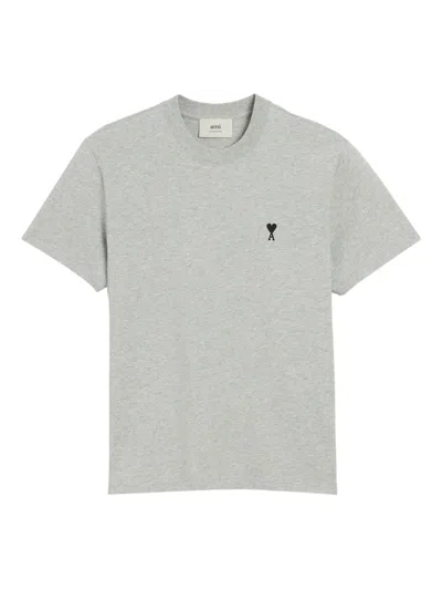 Ami Alexandre Mattiussi Ami Paris T-shirt Ami De Coeur Grey In Cotton Men In Gray