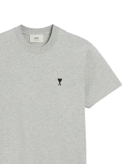 Ami Alexandre Mattiussi Ami Paris T-shirt Ami De Coeur Grey In Cotton Men In Gray