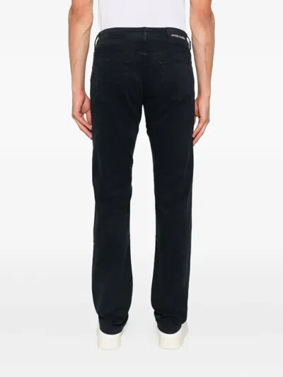 Jacob Cohen Navy Blue Denim Jeans With Classic Five-pocket Design In Black