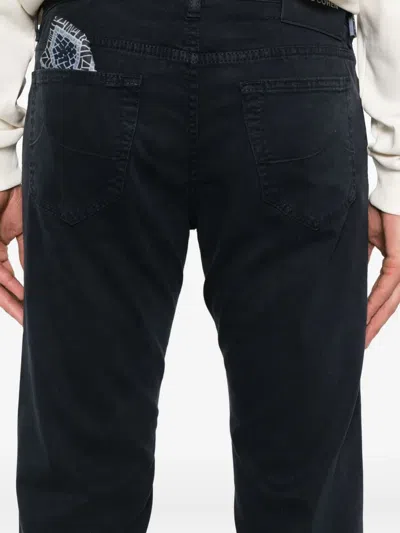 Jacob Cohen Navy Blue Denim Jeans With Classic Five-pocket Design In Black