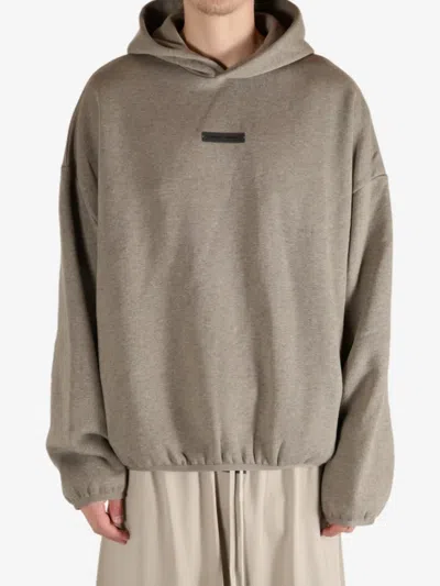 Essentials Logo-patch Hoodie In Gray