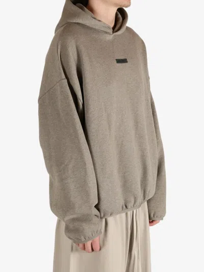 Essentials Logo-patch Hoodie In Gray