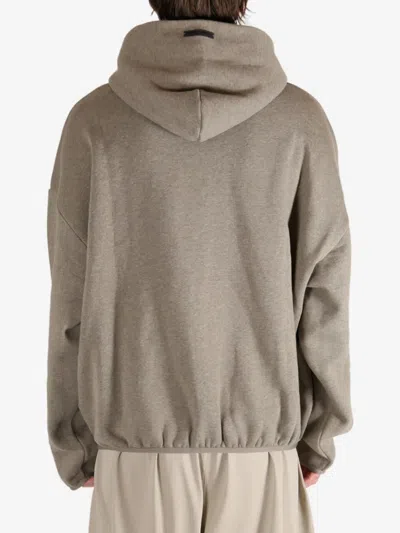 Essentials Logo-patch Hoodie In Gray