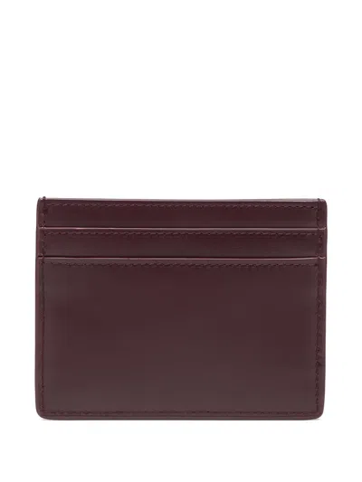 Saint Laurent Leather Cardholder In Burgundy